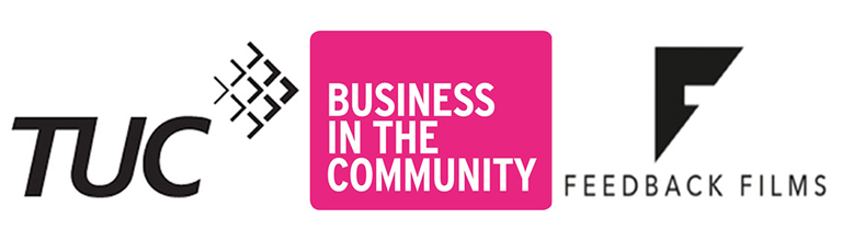 Composite image of the logos of Business in the Community, the TUC and Feedback Films.